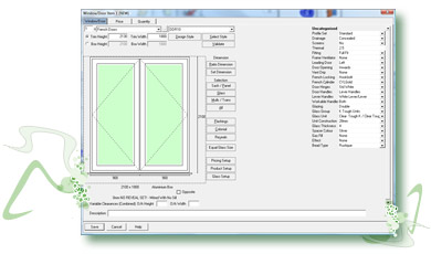 Computer software for french doors, hinged doors, panels, bifolding doors, sliding doors and more.