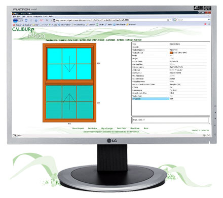 Sliding window being built using Caliburn Fusion online. Featured on an LG lcd monitor.